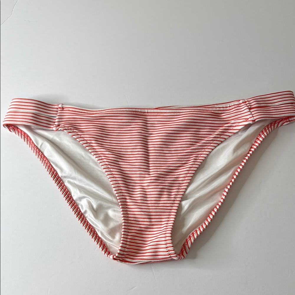 Shade & Shore Striped Bikini Swim Bottoms Orange White XL